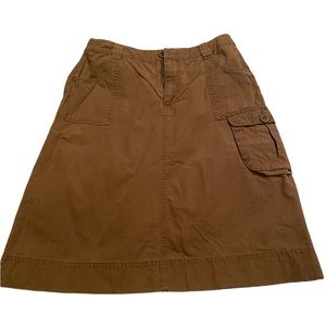 Brown Cargo Pocket Skirt